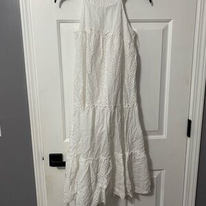 Elegant White Eyelet Dress